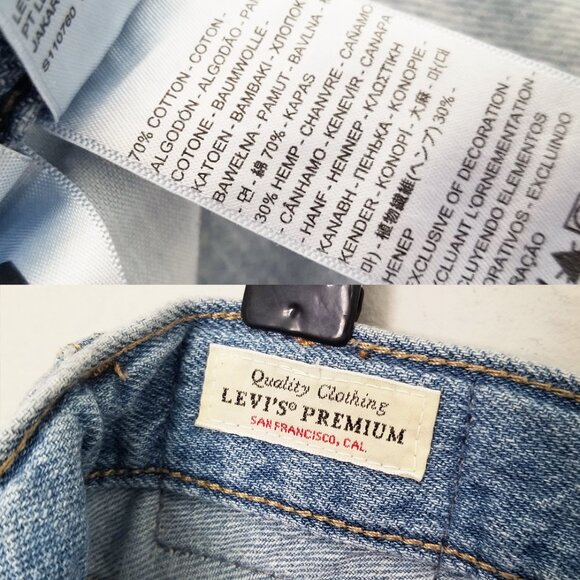 Levi’s Premium High Loose Wide Leg Denim Jeans 28 Let’s Stay In Hemp Blend $108 - Picture 14 of 16